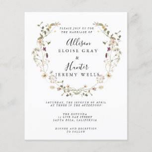 Prospectus 11,4 Cm X 14,2 Cm Flyer Faire-part de mariage budgétaire