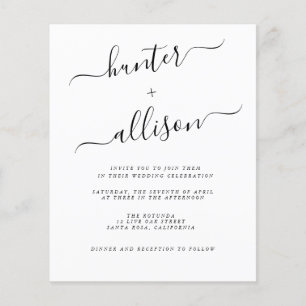 Prospectus 11,4 Cm X 14,2 Cm Flyer Faire-part de mariage budgétaire