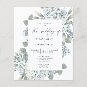 Prospectus 11,4 Cm X 14,2 Cm Flyer Faire-part de mariage budgétaire