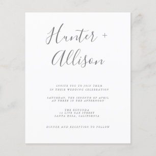 Prospectus 11,4 Cm X 14,2 Cm Flyer Faire-part de mariage budgétaire