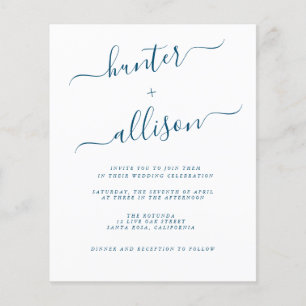 Prospectus 11,4 Cm X 14,2 Cm Flyer Faire-part de mariage budgétaire