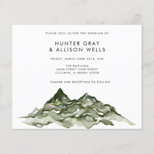 Prospectus 11,4 Cm X 14,2 Cm Flyer Faire-part de mariage de montagne