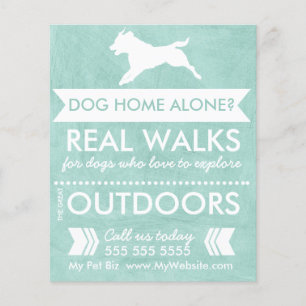 Prospectus 11,4 Cm X 14,2 Cm Flyer pour promeneur de chiens avec silhouette de 