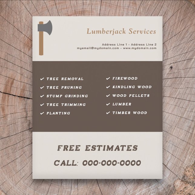 Prospectus 11,4 Cm X 14,2 Cm Flyer Services Lumberjack (Lumberjack Services Flyer)