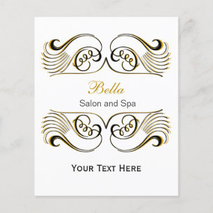 Prospectus 11,4 Cm X 14,2 Cm Flyers professionnels chic jaune, noir et blanc