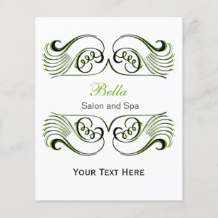 Prospectus 11,4 Cm X 14,2 Cm Flyers professionnels chic, vert, noir et blanc