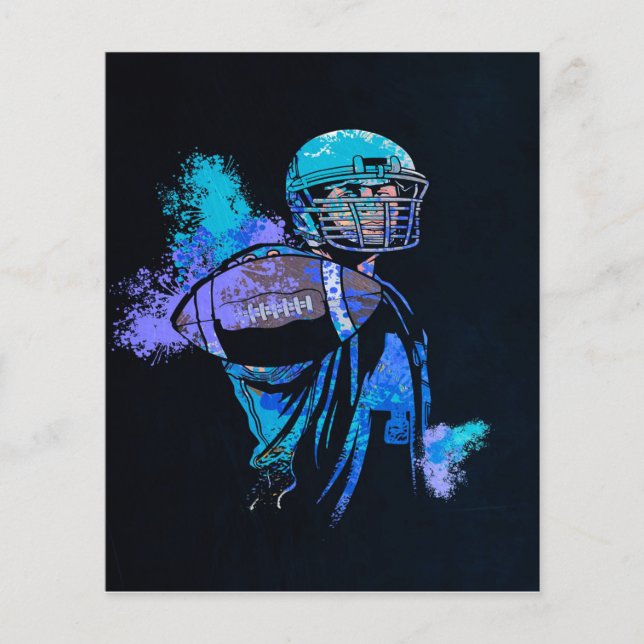 Prospectus 11,4 Cm X 14,2 Cm Football américain (Devant)