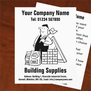 Prospectus 11,4 Cm X 14,2 Cm Fournitures de construction Cartoon Design Flyer