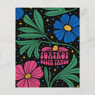 Prospectus 11,4 Cm X 14,2 Cm Foxtrot Delta Tango Flower Boho