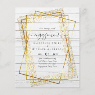 Prospectus 11,4 Cm X 14,2 Cm Glitzy Glam ENGAGEMENT Partie Invitations BUDGET