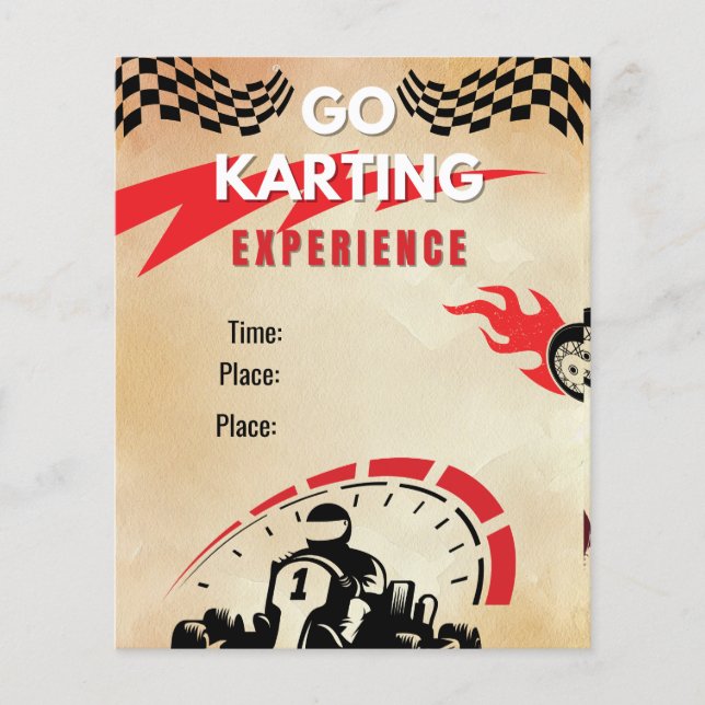 Prospectus 11,4 Cm X 14,2 Cm Go Karting Activity Flyer (Devant)