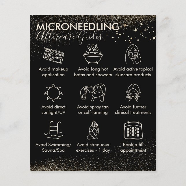 Prospectus 11,4 Cm X 14,2 Cm Gold Sparkle Microneedle budget de suivi (Dos)