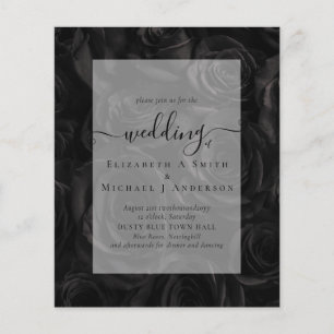 Prospectus 11,4 Cm X 14,2 Cm Gothique Noir Rose Goth Wedding Invitation