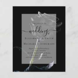 Prospectus 11,4 Cm X 14,2 Cm Gothique Noir Rose Goth Wedding Invitation