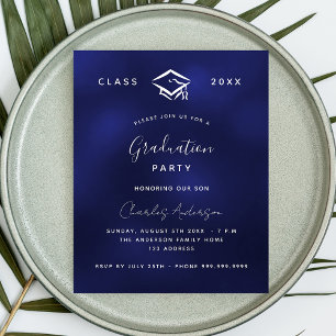 Prospectus 11,4 Cm X 14,2 Cm Graduation marine bleu blanc invitation budgétaire