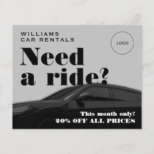 Prospectus 11,4 Cm X 14,2 Cm Gray black tone elegant automotive flyer