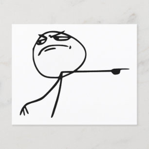 Prospectus 11,4 Cm X 14,2 Cm GTFO Sortez Guy Rage Face Comic Meme