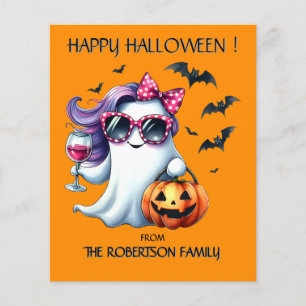 Prospectus 11,4 Cm X 14,2 Cm Halloween Fille éffrayante