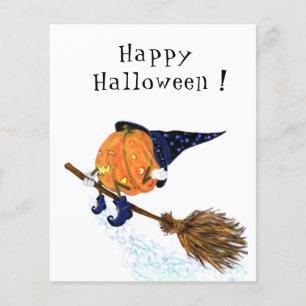Prospectus 11,4 Cm X 14,2 Cm Happy Halloween sorcier Citrouille Voling Broom Ci