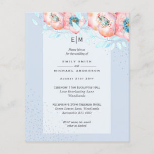 Prospectus 11,4 Cm X 14,2 Cm Hellebore Blue Red Mariage Cérémonie BUDGET Invita