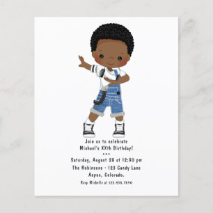 Prospectus 11,4 Cm X 14,2 Cm Hip hop cool Rap Boy Break Dancer Anniversaire