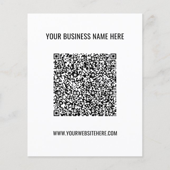 Prospectus 11,4 Cm X 14,2 Cm Informations sur le code QR personnalisé Nom Site  (Devant)