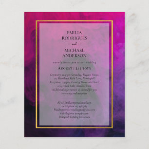 Prospectus 11,4 Cm X 14,2 Cm Intense Magenta Plum Purple Encre Mariage INVITE