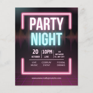 Prospectus 11,4 Cm X 14,2 Cm Invitation à une fête de musique, Flyer de soirée 