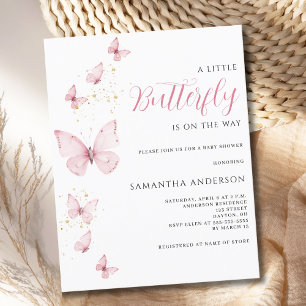 Prospectus 11,4 Cm X 14,2 Cm Invitation au Baby shower à petits papillons du bu