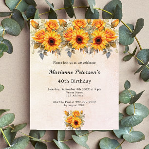 Prospectus 11,4 Cm X 14,2 Cm Invitation au budget annuel du tournesol jaune ora