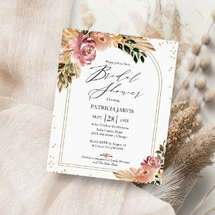 Prospectus 11,4 Cm X 14,2 Cm Invitation Chic Boho Floral Budget Douche nuptiale