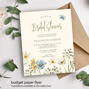 Prospectus 11,4 Cm X 14,2 Cm Invitation de baby shower bohème fleuri à petit bu