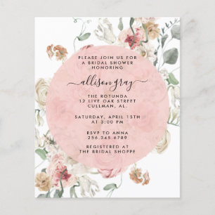 Prospectus 11,4 Cm X 14,2 Cm Invitation de Baby-Shower de Budget   Flyer Annabe