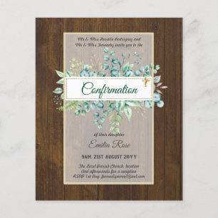 Prospectus 11,4 Cm X 14,2 Cm Invitation de confirmation de verdure moderne rect