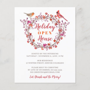 Prospectus 11,4 Cm X 14,2 Cm Invitation de fête de la couronne de fraise budget