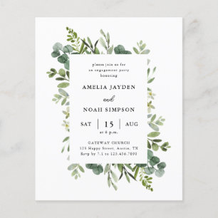Prospectus 11,4 Cm X 14,2 Cm Invitation de la partie d'engagement de la verdure