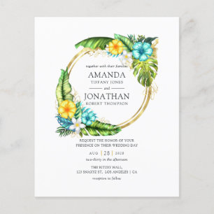 Prospectus 11,4 Cm X 14,2 Cm Invitation de mariage de plage été tropical Aloha 