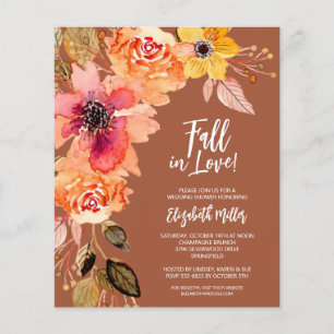 Prospectus 11,4 Cm X 14,2 Cm Invitation de mariage floral en terre cuite à peti