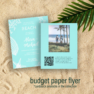 Prospectus 11,4 Cm X 14,2 Cm Invitation de mariage photo de plage avec QR CODE 