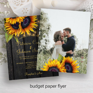 Prospectus 11,4 Cm X 14,2 Cm Invitation de mariage photo en bois rustique à pet