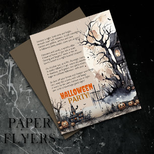 Prospectus 11,4 Cm X 14,2 Cm Invitation poétique déplaisante Halloween Éffrayan