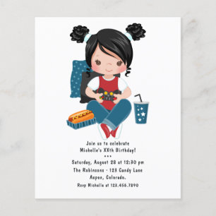 Prospectus 11,4 Cm X 14,2 Cm Invitation pour une soirée jeu vidéo entre filles