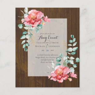 Prospectus 11,4 Cm X 14,2 Cm INVITATIONS BUDGÉTAIRES - TOUT ÉVÉNEMENT - Double 