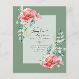 Prospectus 11,4 Cm X 14,2 Cm INVITATIONS BUDGÉTAIRES - TOUT ÉVÉNEMENT - Double 