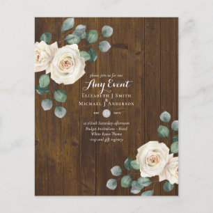 Prospectus 11,4 Cm X 14,2 Cm INVITATIONS BUDGÉTAIRES - TOUT ÉVÉNEMENT - Roses b