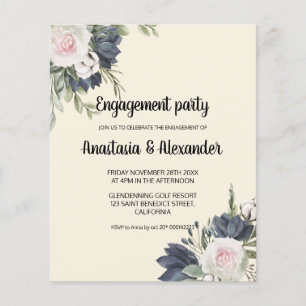 Prospectus 11,4 Cm X 14,2 Cm Invitations de la partie chargée de l'engagement b
