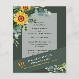 Prospectus 11,4 Cm X 14,2 Cm INVITATIONS DE MARIAGE MOINS CHER FLEUVES DE Solei