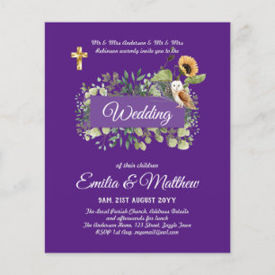 Prospectus 11,4 Cm X 14,2 Cm Invitations Mariage Catholique Floral Élégant Mode