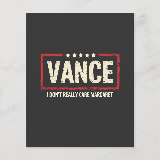 Prospectus 11,4 Cm X 14,2 Cm J. D Vance Mème drôle Je ne m'intéresse pas vraime (Devant)