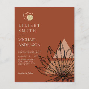 Prospectus 11,4 Cm X 14,2 Cm Japandi Abstrait Scandinave Mariage géométrique